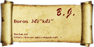 Boros Jákó névjegykártya